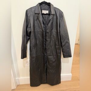 Genuine Leather Trench Coat